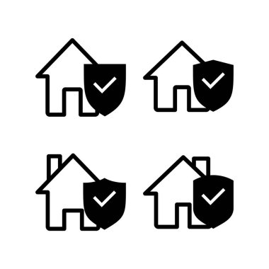 Ev sigortası ikonu vektör illüstrasyonu. ev koruma işareti ve sembol