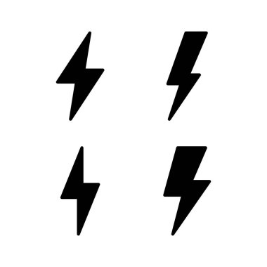 Şimşek simgesi vektör illüstrasyonu. Elektrik işareti ve sembol. Güç simgesi. enerji işareti
