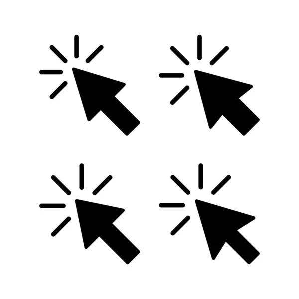 Haga Clic Icono Vector Ilustración Signo Flecha Puntero Símbolo Icono — Vector de stock