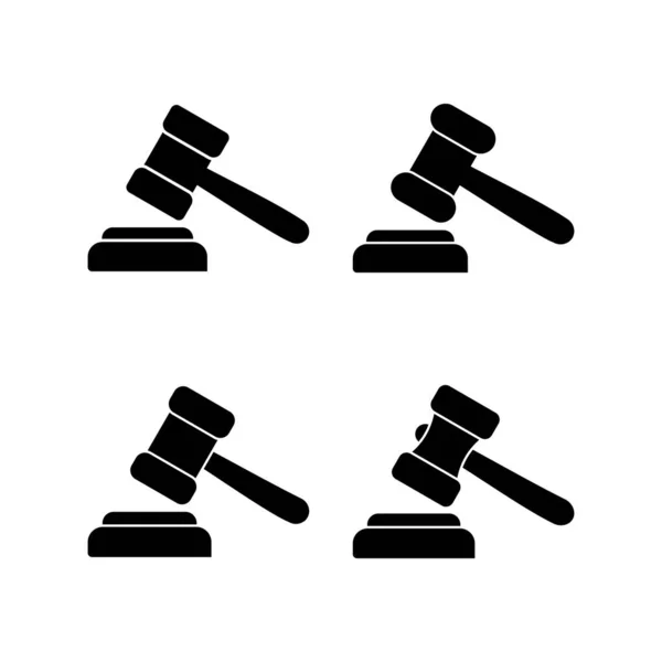 Ilustracja Wektora Gavla Znak Symbol Młotka Sędziego Ikona Prawa Młot — Wektor stockowy