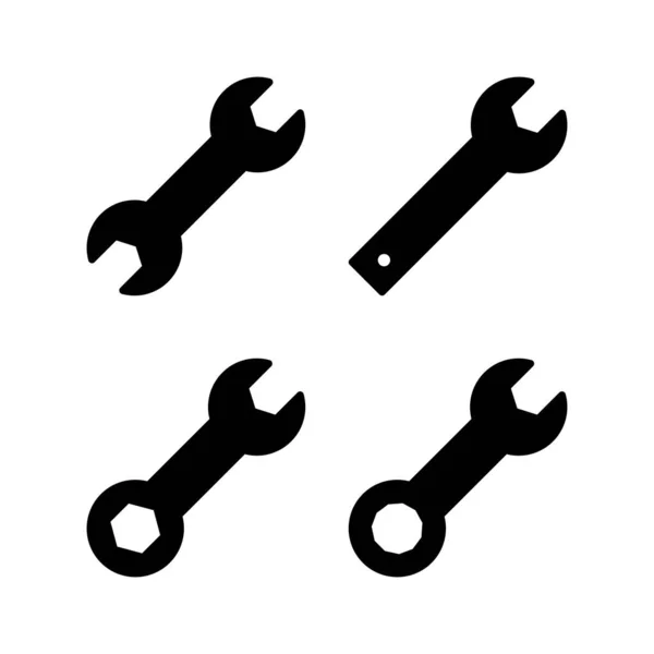 Wrench Pictogram Vector Illustratie Reparatie Icoon Gereedschapsteken Symbool — Stockvector