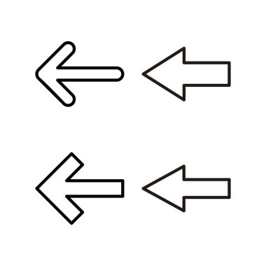 Ok simgesi vektör illüstrasyonu. Web tasarımı için ok işareti ve sembol.