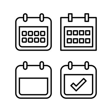 Takvim simgesi vektör illüstrasyonu. Takvim işareti ve sembol. Simge simgesini ayarla