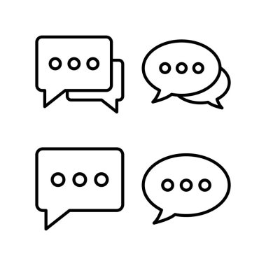 Sohbet ikonu vektör illüstrasyonu. Konuşma balonu işareti ve sembol. Yorum simgesi. ileti