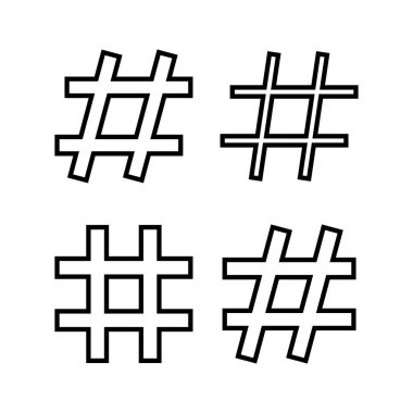 Etiket simgesi vektör illüstrasyonu. hashtag işareti ve sembol