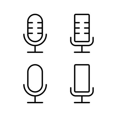 Mikrofon ikonu vektör çizimi. Karaoke işareti ve sembol