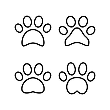 Paw simgesi vektör illüstrasyonu. Pençe izi ve sembol. köpek ya da kedi pençesi