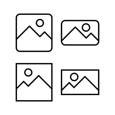 Resim simgesi vektör illüstrasyonu. Fotoğraf galerisi işareti ve sembol. resim simgesi
