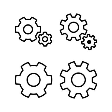 Simge vektör illüstrasyonu ayarlanıyor. İşaret ayarları ve sembol. Vites İşareti