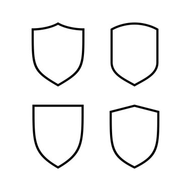 Kalkan simgesi vektör illüstrasyonu. Koruma ikonu. Güvenlik işareti ve sembol