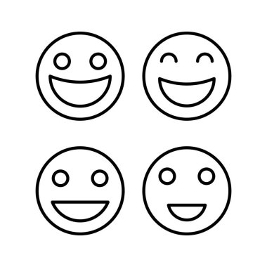 Gülümse ikon vektör illüstrasyonu. Gülümseme simgesi. Geribildirim işareti ve sembol