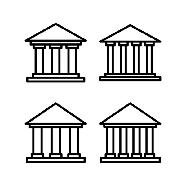 Illustrazione Vettoriale Icona Della Banca Segno Simbolo Bancario Museo Università — Vettoriale Stock
