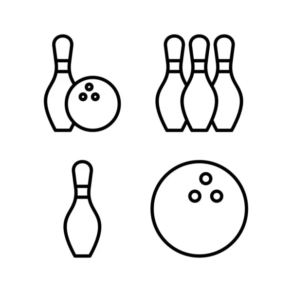 Bowling Icon Vektor Illustration Bowlingball Und Anstecknadel Zeichen Und Symbol — Stockvektor