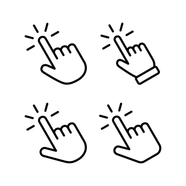 Cliquez Sur Icône Illustration Vectorielle Signe Symbole Pointeur Main Curseur — Image vectorielle