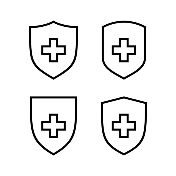 Ikona Ikony Zdravotního Pojištění Vektorové Ilustrace Značka Symbol Dokladu Pojištění — Stockový vektor
