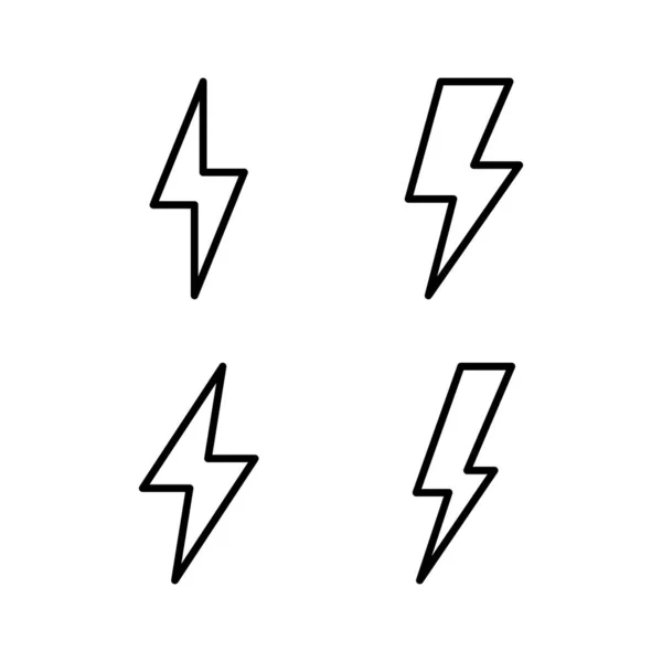 Векторная Иллюстрация Молнии Электрический Знак Символ Значок Силы Энергетический Знак — стоковый вектор