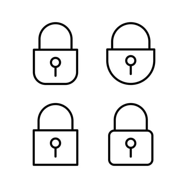 Ilustracja Wektora Blokady Znak Symbol Kłódki Ikona Szyfrowania Symbol Bezpieczeństwa — Wektor stockowy