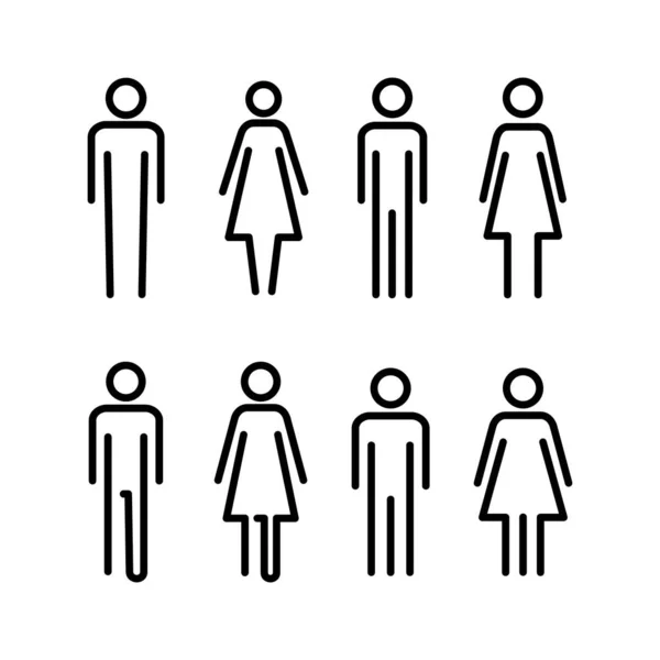 Man Woman Icon Vector Illustration Male Female Sign Symbol Girls — Stock Vector