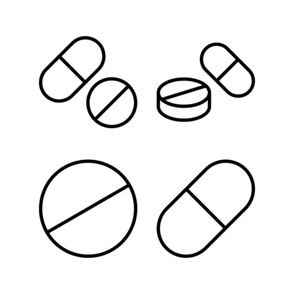 填充图标向量图解 胶囊图标 药物标志和符号 — 图库矢量图片