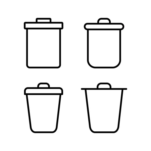 Illustration Vectorielle Icône Poubelle Icône Poubelle Supprimer Signe Symbole — Image vectorielle