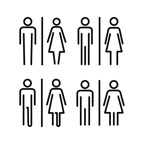トイレアイコンベクトルイラスト 女の子と男の子のトイレの看板やシンボル バスルームのサイン Lavatory — ストックベクタ