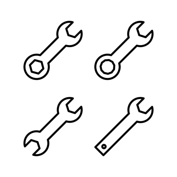 Wrench Pictogram Vector Illustratie Reparatie Icoon Gereedschapsteken Symbool — Stockvector
