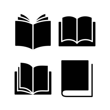 Kitap ikonu vektör çizimi. Açık kitap işareti ve sembol. Kitap simgesi