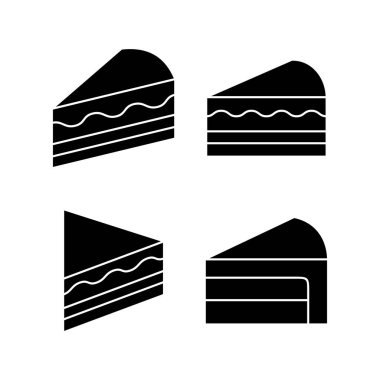 Kek simgesi vektör illüstrasyonu. Pasta işareti ve sembol. Doğum günü pastası simgesi