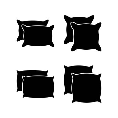 Yastık simgesi vektör çizimi. Yastık işareti ve sembol. Rahat yumuşacık yastık.