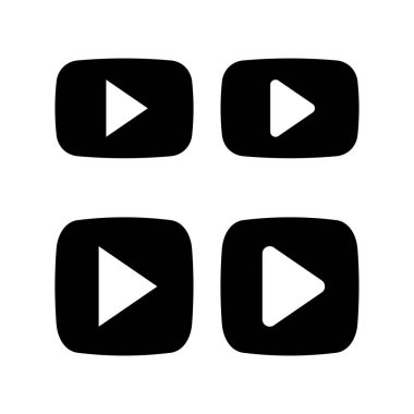 Simge vektör illüstrasyonunu çal. Düğme işareti ve sembolü çal