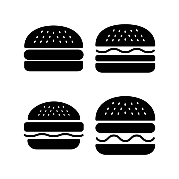 Векторная Иллюстрация Значков Бургеров Бургер Знак Символ Гамбургер — стоковый вектор