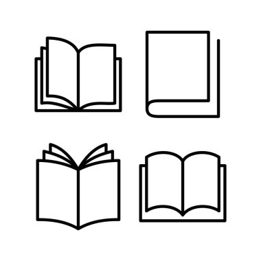 Kitap ikonu vektör çizimi. Açık kitap işareti ve sembol. Kitap simgesi
