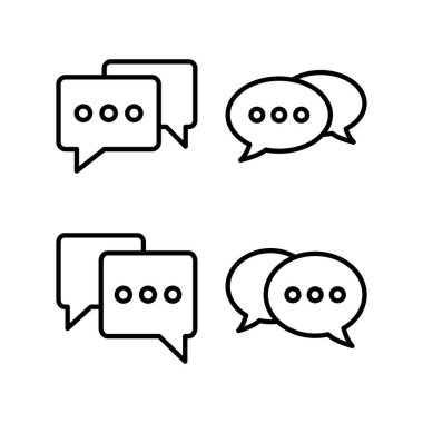 Sohbet ikonu vektör illüstrasyonu. Konuşma balonu işareti ve sembol. Yorum simgesi. ileti