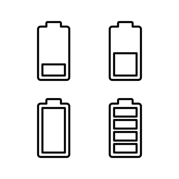 Батарея Значок Векторні Ілюстрації Знак Зарядки Батареї Символ Рівень Заряду — стоковий вектор