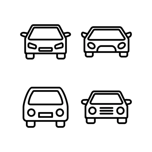 Ilustração Vetor Ícone Carro Sinal Carro Símbolo Pequeno Sedan — Vetor de Stock