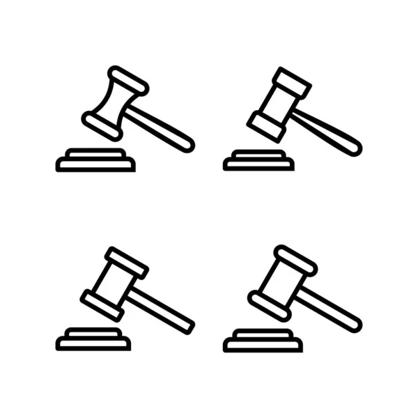 Icono Martillo Ilustración Vectorial Juez Martillo Signo Símbolo Icono Ley — Vector de stock