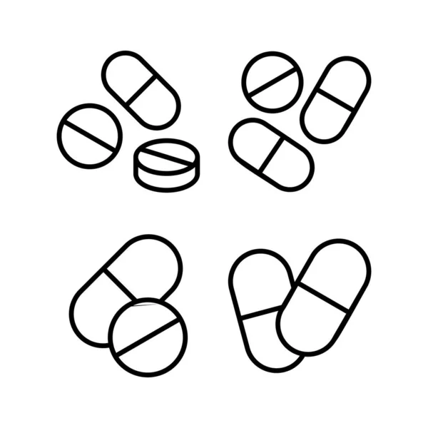 Χάπια Εικονίδιο Διανυσματική Εικόνα Εικονίδιο Κάψουλα Σημάδι Και Σύμβολο Ναρκωτικών — Διανυσματικό Αρχείο
