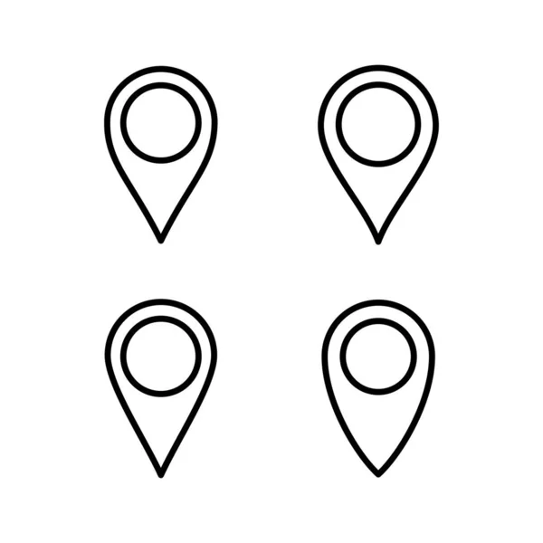 ピンアイコンベクトルイラスト 場所の記号と記号 目的地のアイコン 地図ピン — ストックベクタ