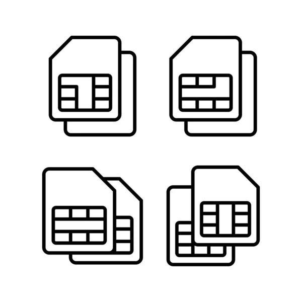 Ikona Vektoru Sim Karty Dvojité Znamení Symbol Sim Karty — Stockový vektor