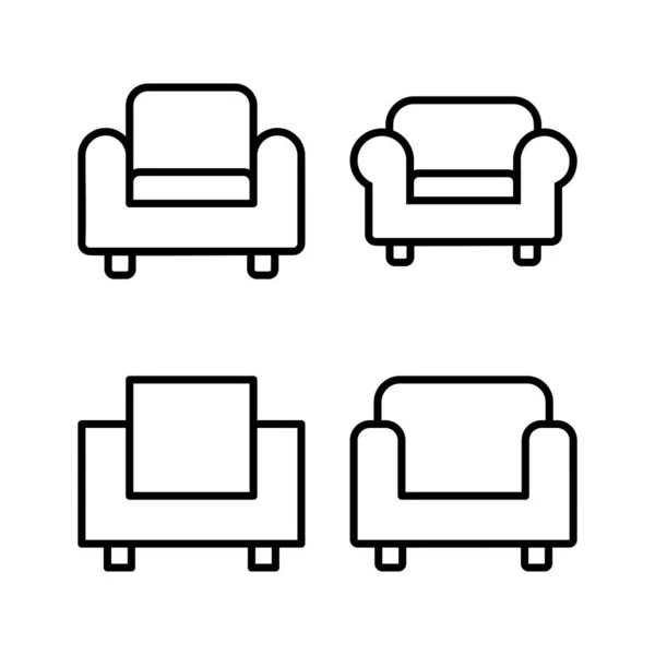 Sofa Icoon Vector Illustratie Bank Teken Symbool Meubelpictogram — Stockvector