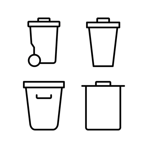 Ilustração Vetor Ícone Lixo Ícone Lata Lixo Excluir Sinal Símbolo — Vetor de Stock