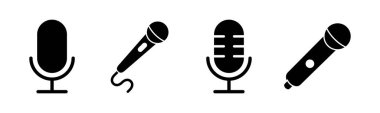 Mikrofon ikonu vektör çizimi. Karaoke işareti ve sembol