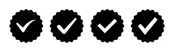 核准的图标向量说明 经认证的Icon勋章核对标记 — 图库矢量图片