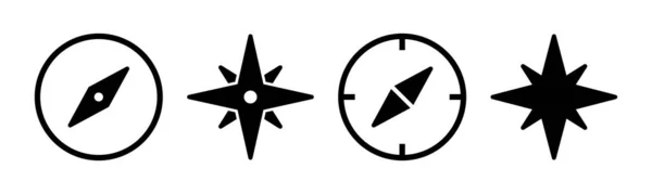 Компас Значок Векторні Ілюстрації Значок Символ Стрілкою Компаса — стоковий вектор