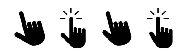 Ruční Zobrazení Vektoru Ikony Kurzoru Znak Symbol Kurzoru Klik Ikony — Stockový vektor