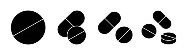 Pilules Icône Vectorielle Illustration Icône Capsule Signe Symbole Drogue — Image vectorielle