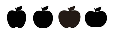 Elma ikonu vektör illüstrasyonu. Web tasarımı için elma işareti ve semboller.