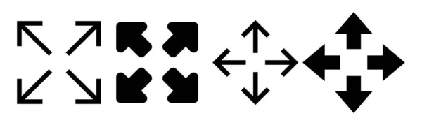 Icono Pantalla Completa Ilustración Vectorial Expanda Signo Símbolo Pantalla Completa — Vector de stock
