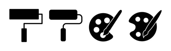 Icon Vektor Illustration Malen Pinsel Zeichen Und Symbol Icon Vektor — Stockvektor