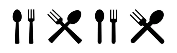 勺子和叉子图标矢量插图 叉子和刀具图标向量 餐厅标志和符号 — 图库矢量图片